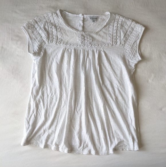 Lucky Brand White Top Lace Chest Women's Size Small - Picture 1 of 8